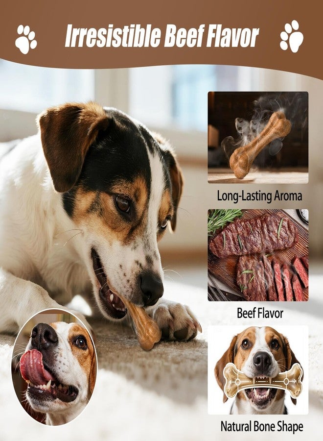 SCHITEC Dog Bone Chew Toys for Small Dogs & Puppies, Beef Flavor Teething Toy, Durable Dog Toys for Aggressive Chewers, Teeth Cleaning, 5Pcs - Image 4